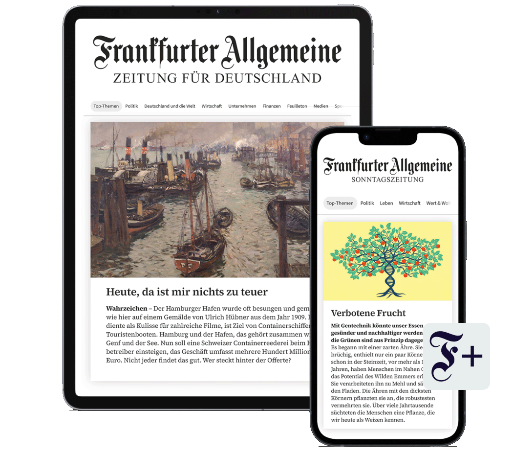 Frankfurter Allgemeine Zeitung und Sonntagszeitung inklusive FAZ+ im Digitalpaket auf mobilen Geräten