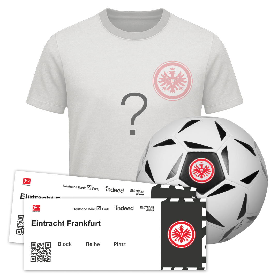 2 Fanpakete mit jeweils 2 Tickets für ein Heimspiel der Bundesliga 2026 + jeweils. 2 Trikots und 1 Eintracht-Fußball