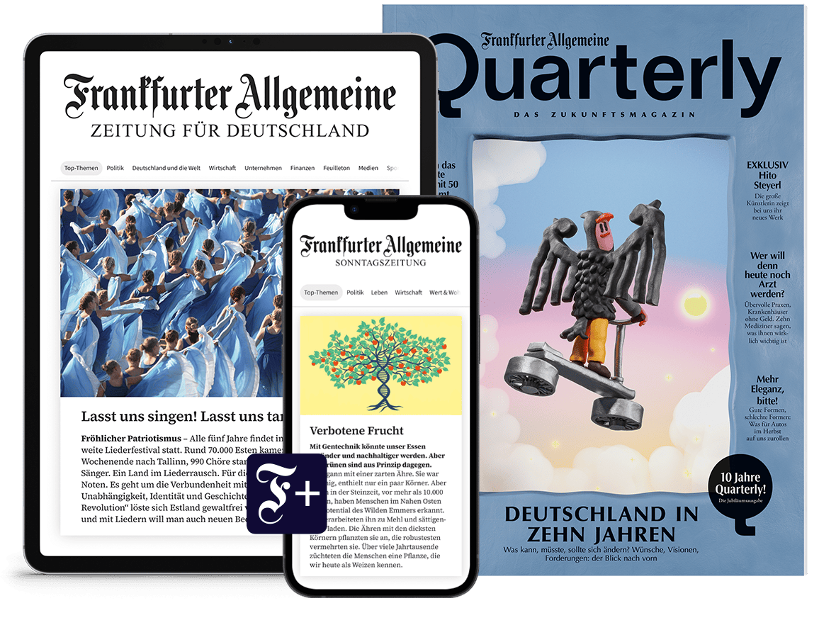 Frankfurter Allgemeine Zeitung und Sonntagszeitung digitale Ausgabe auf Tablet und Smartphone kombiniert mit Frankfurter Allgemeine Quarterly Magazin in Printausgabe