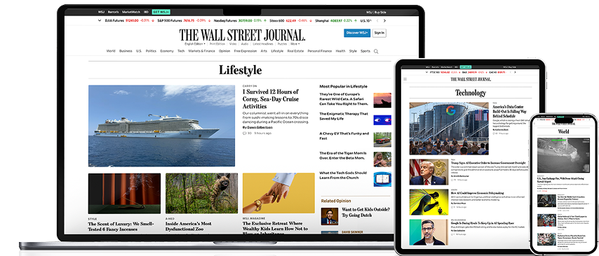 WSJ Digital auf Laptop, Tablet und Smartphone